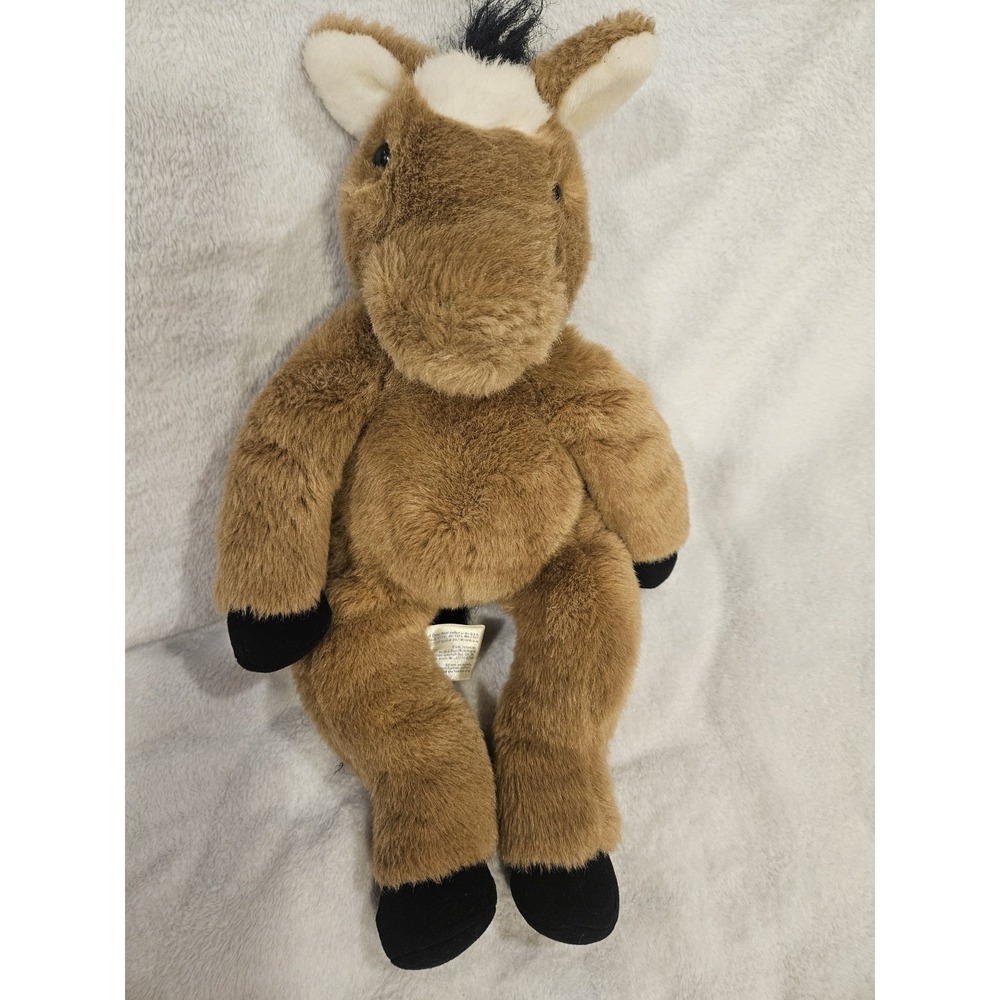 Vintage Build A Bear 1997 Horse Plush Stuffed Toy Brown Black 17 inch